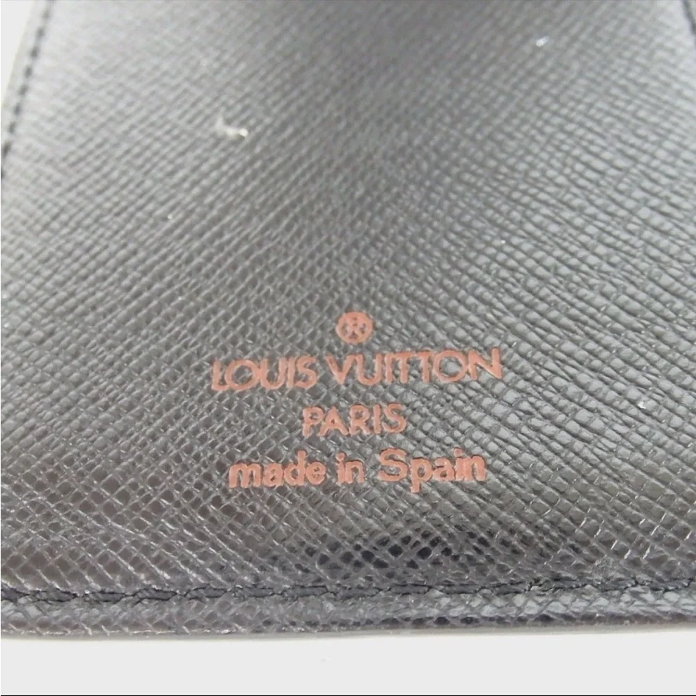 Louis Vuitton black Textured Wallet agenda Epi leather